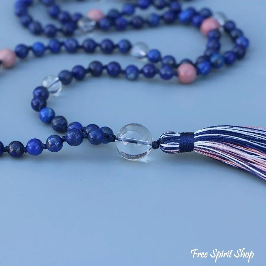 108 Lapis Lazuli & Rhodonite Mala Necklace