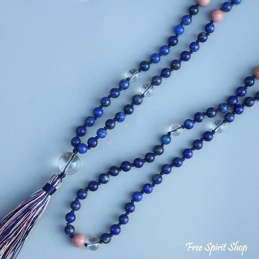 108 Lapis Lazuli & Rhodonite Mala Necklace