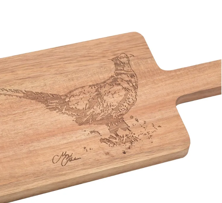 1091 - Meg Hawkins Engraved Serving Board with Pheasant - Widdop