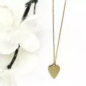 10k Gold Plain Elongated Heart Necklace Engravable