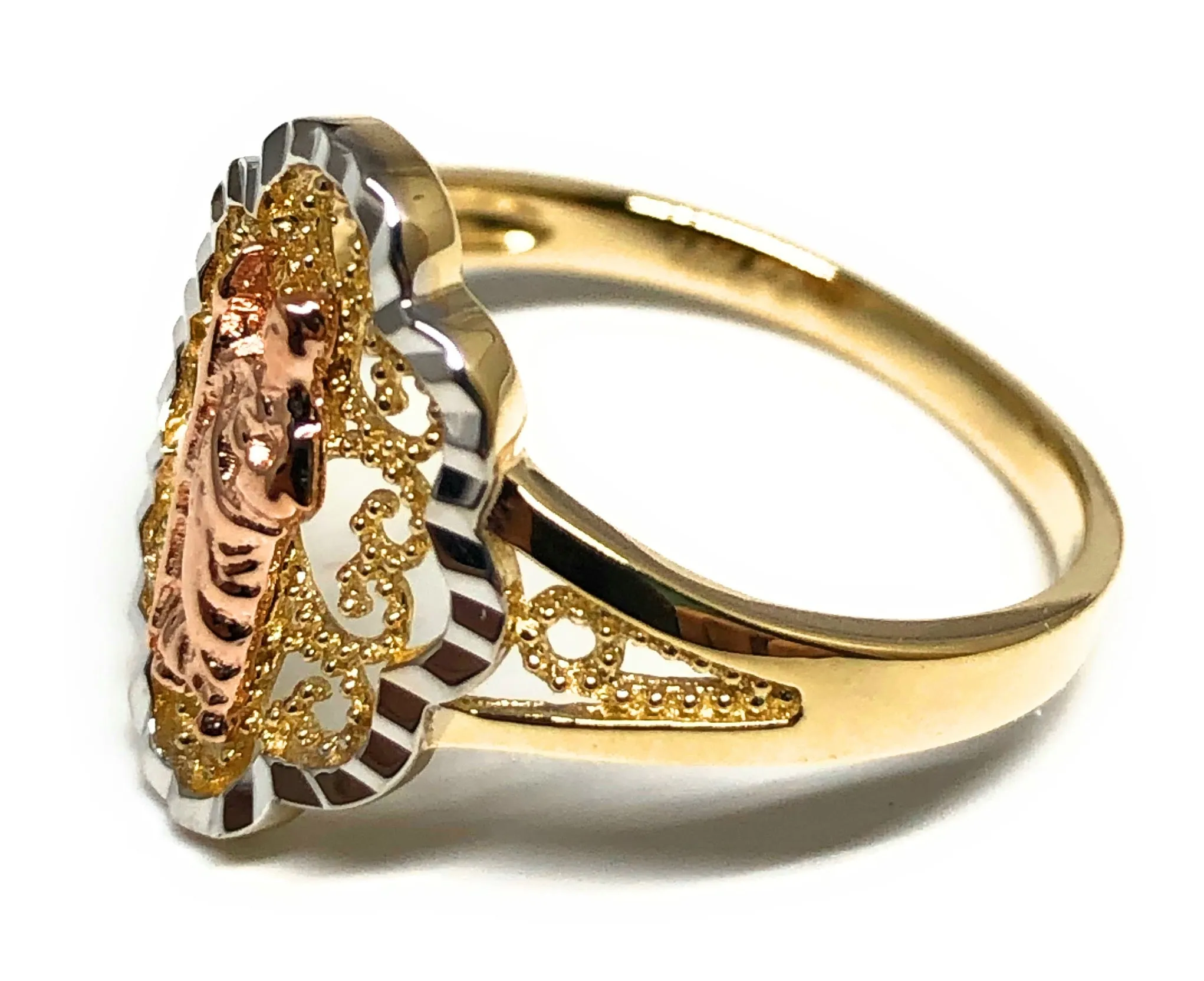 10k Solid Gold Tri-Color Saan Judas Filigree Ring (FC 78)