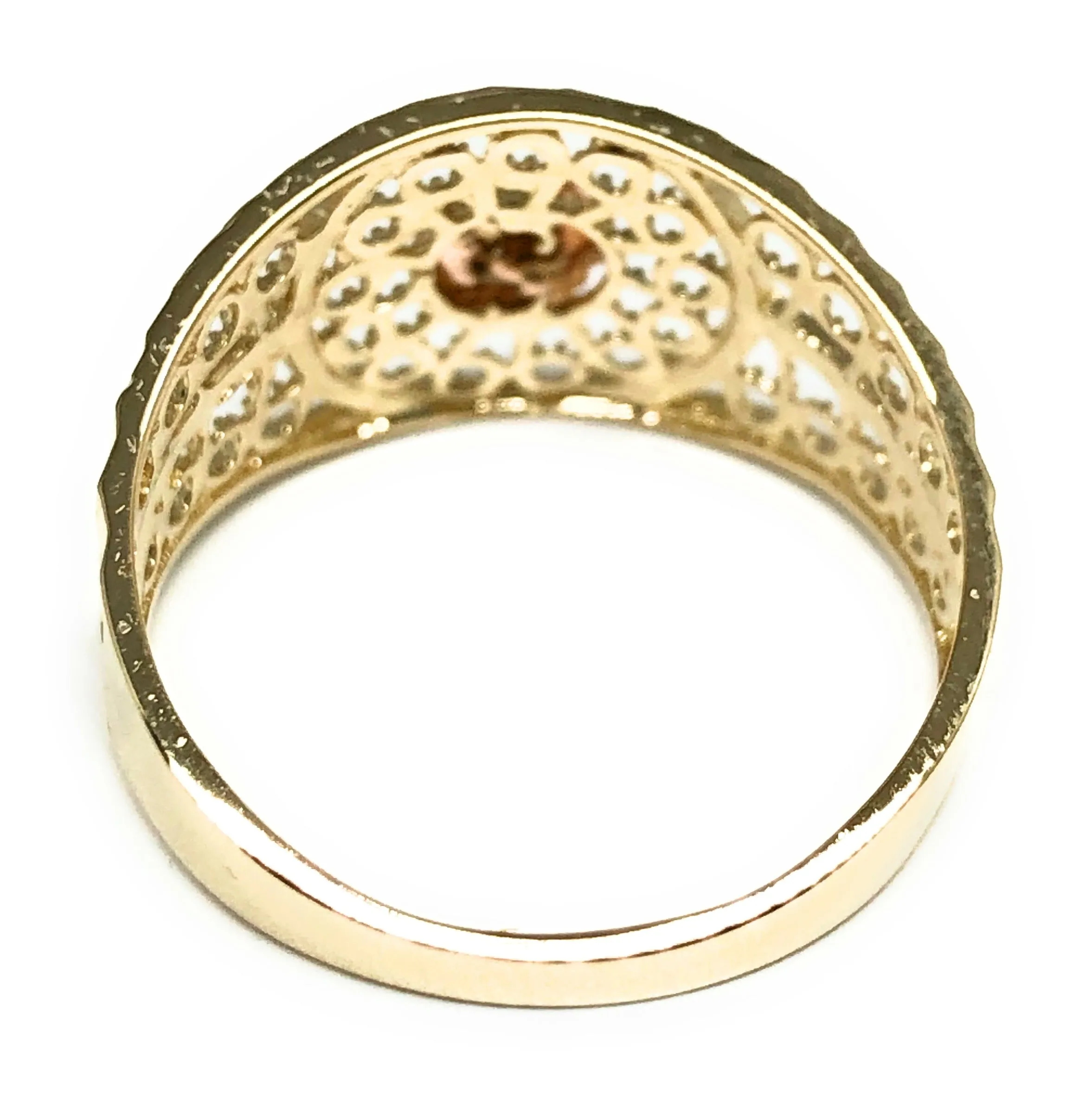 10k Solid Gold Yellow & Rose Gold Filigree Flower Ring (FC 34)