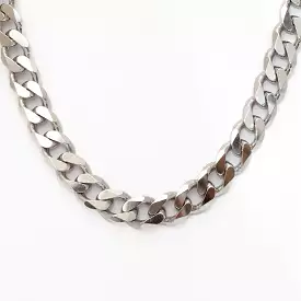 13mm Sterling Silver Rhodium-plated Curb Chain