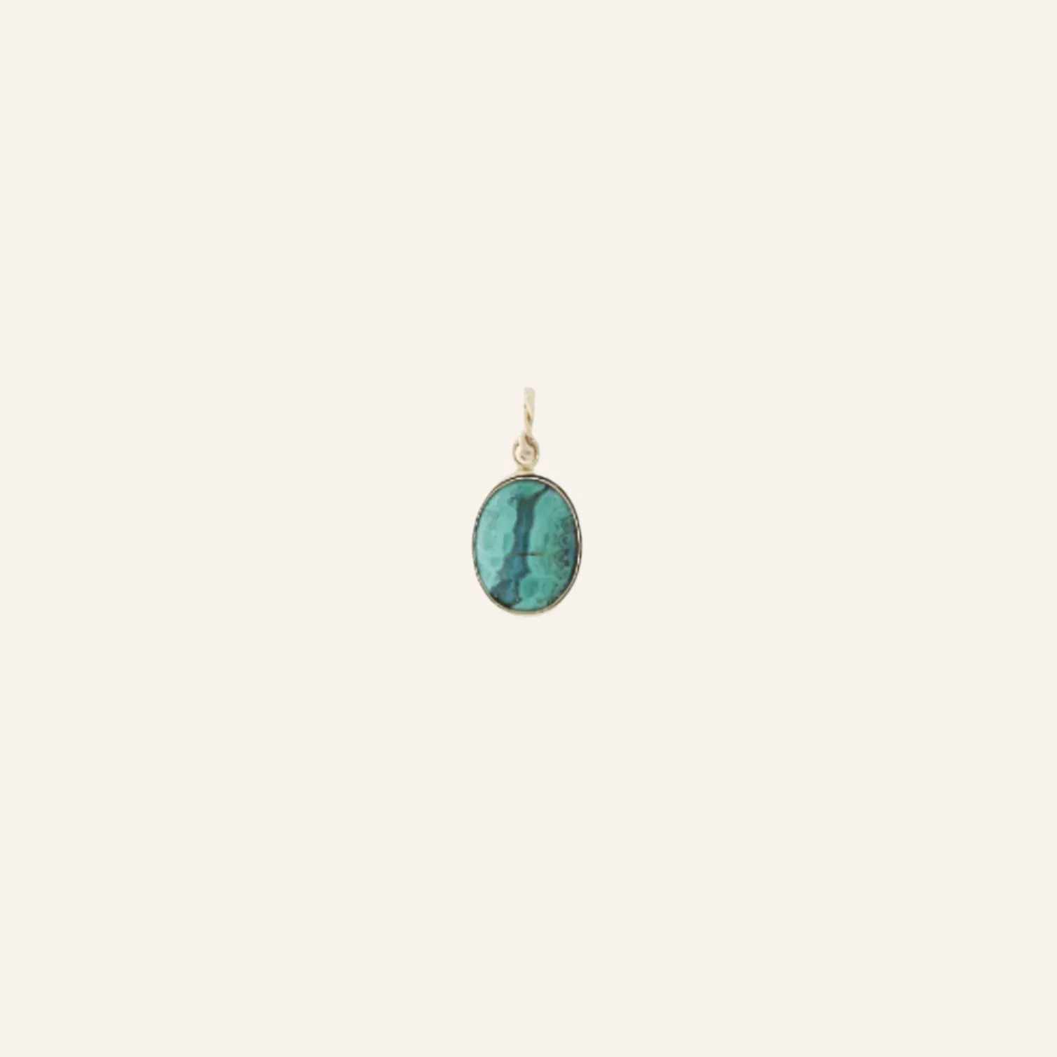 14K Azurite Malachite Charm