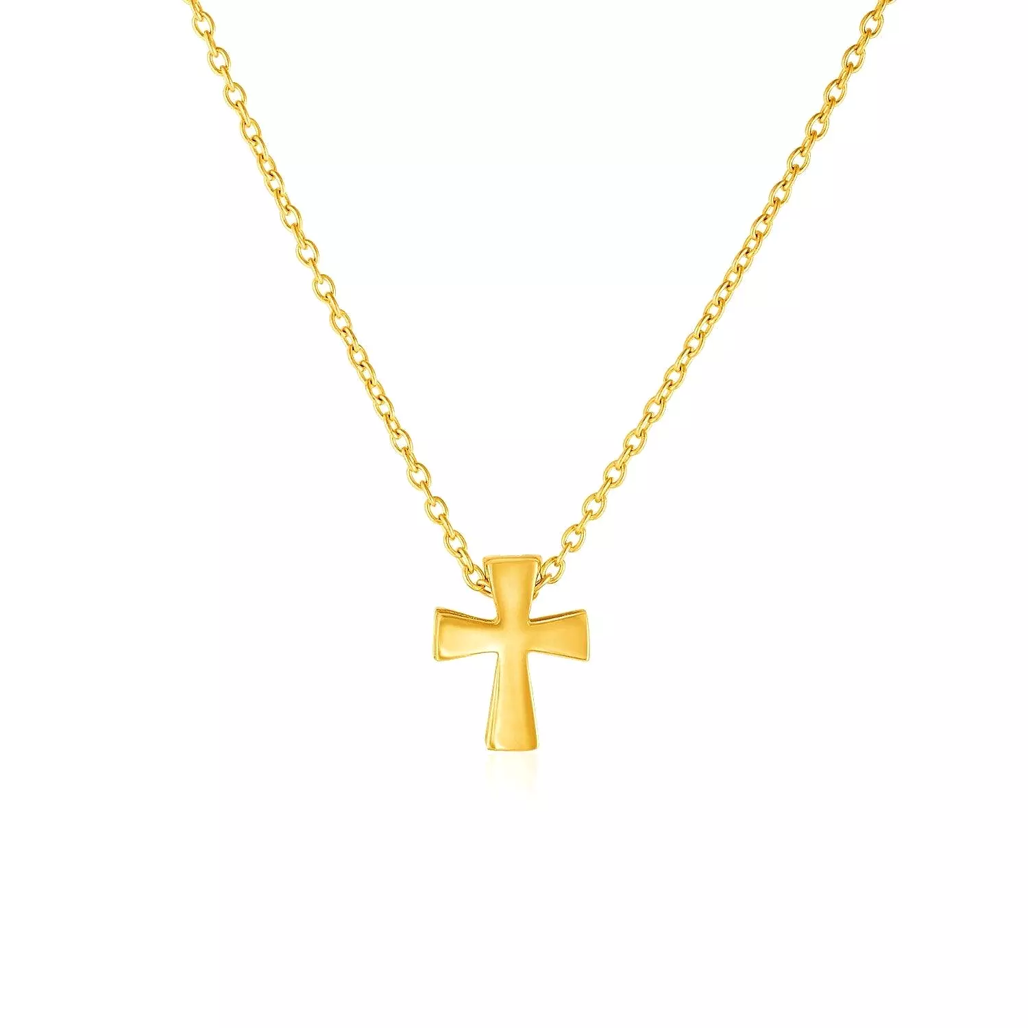 14k Yellow Gold with Cross Pendant