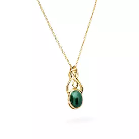 14kt Gold Vermeil Malachite Celtic Necklace