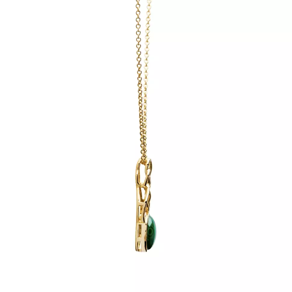 14kt Gold Vermeil Malachite Celtic Necklace