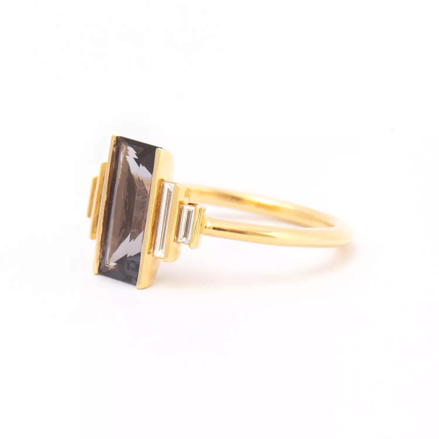 1.86 ct Baguette Grey Spinel Five-Stone Ring