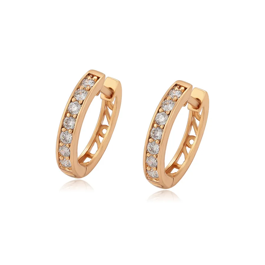 18k Gold plated hoops with Cubic zirconia