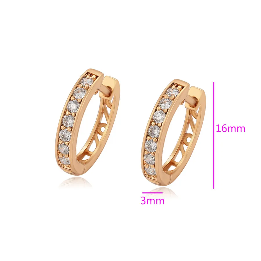 18k Gold plated hoops with Cubic zirconia