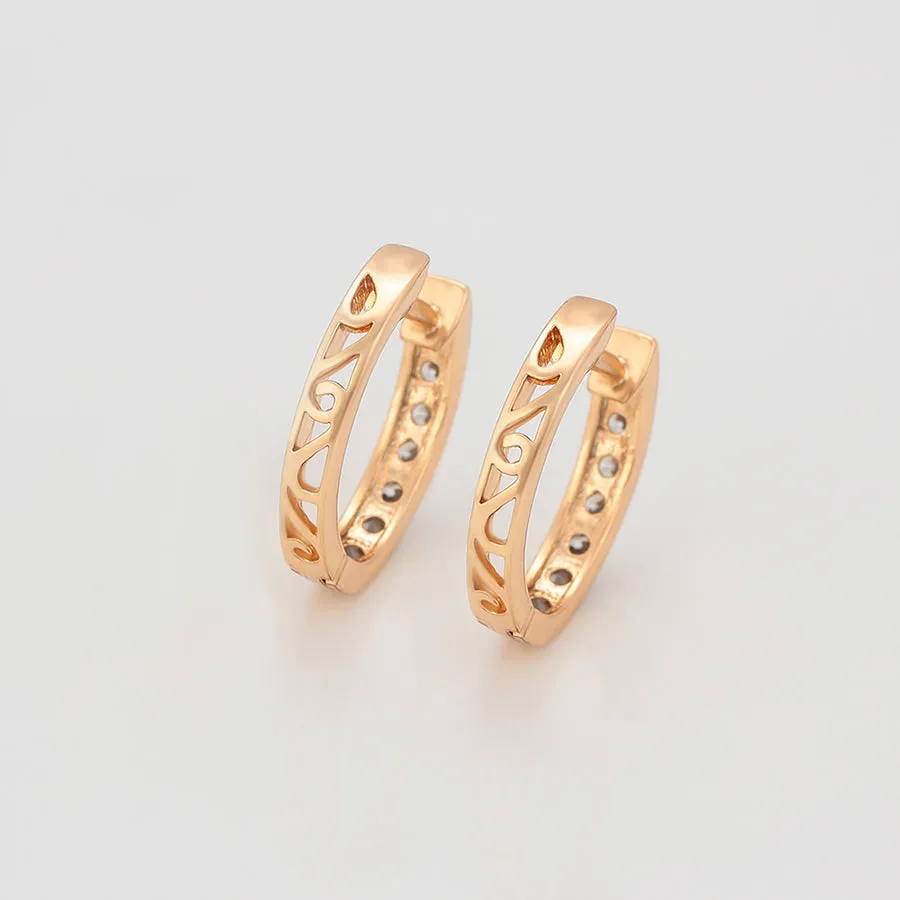 18k Gold plated hoops with Cubic zirconia