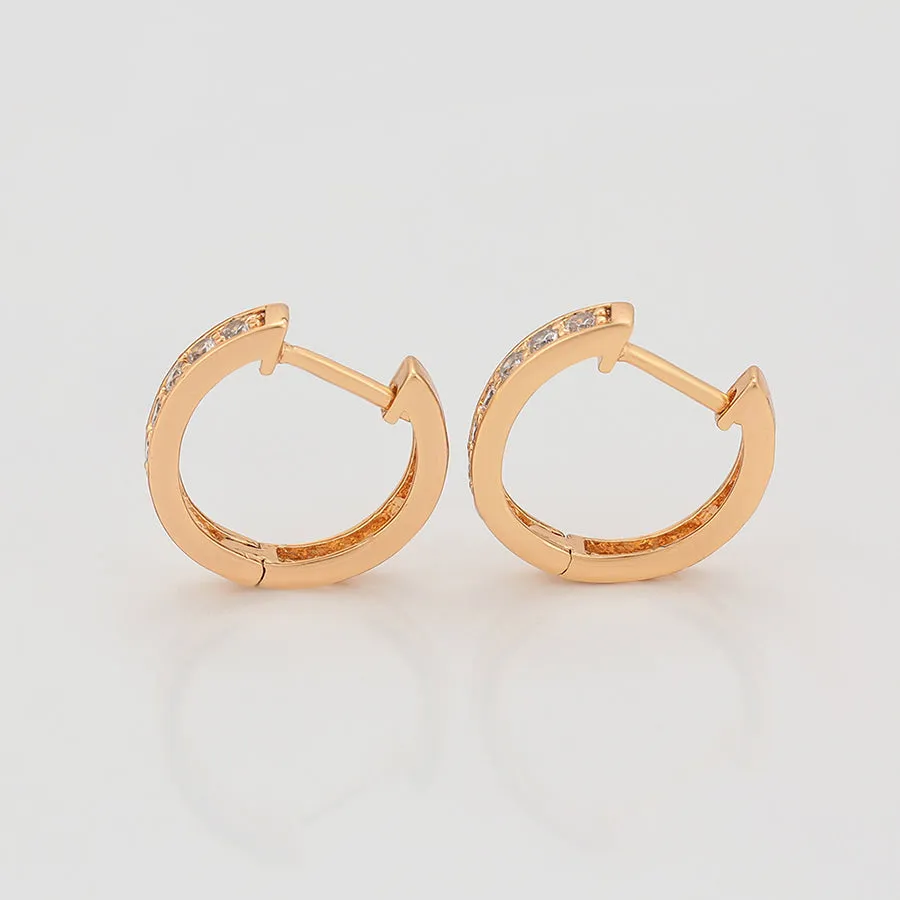 18k Gold plated hoops with Cubic zirconia