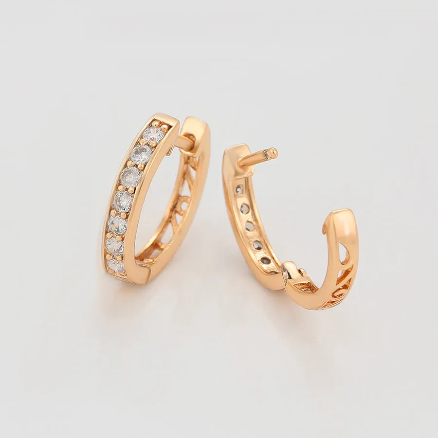 18k Gold plated hoops with Cubic zirconia