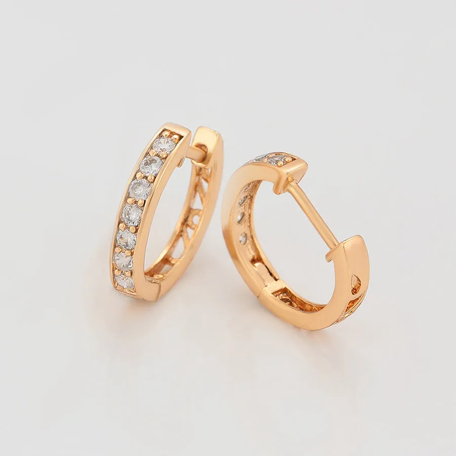 18k Gold plated hoops with Cubic zirconia