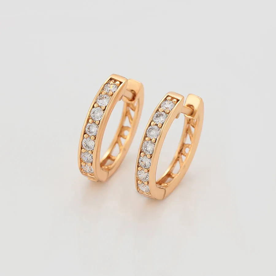 18k Gold plated hoops with Cubic zirconia