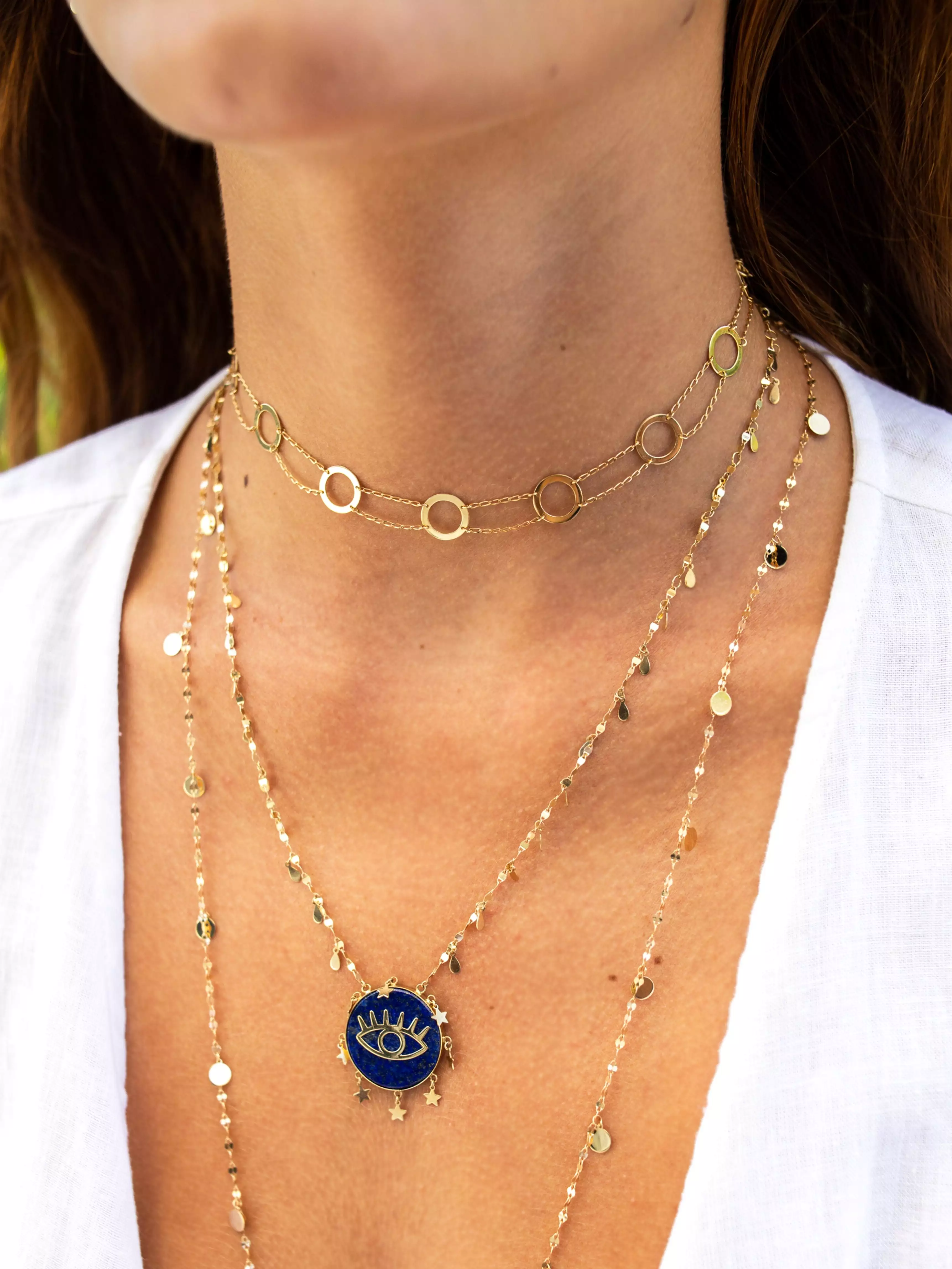 18K Gold with Lapis Lazuli And Gold Drops Necklace