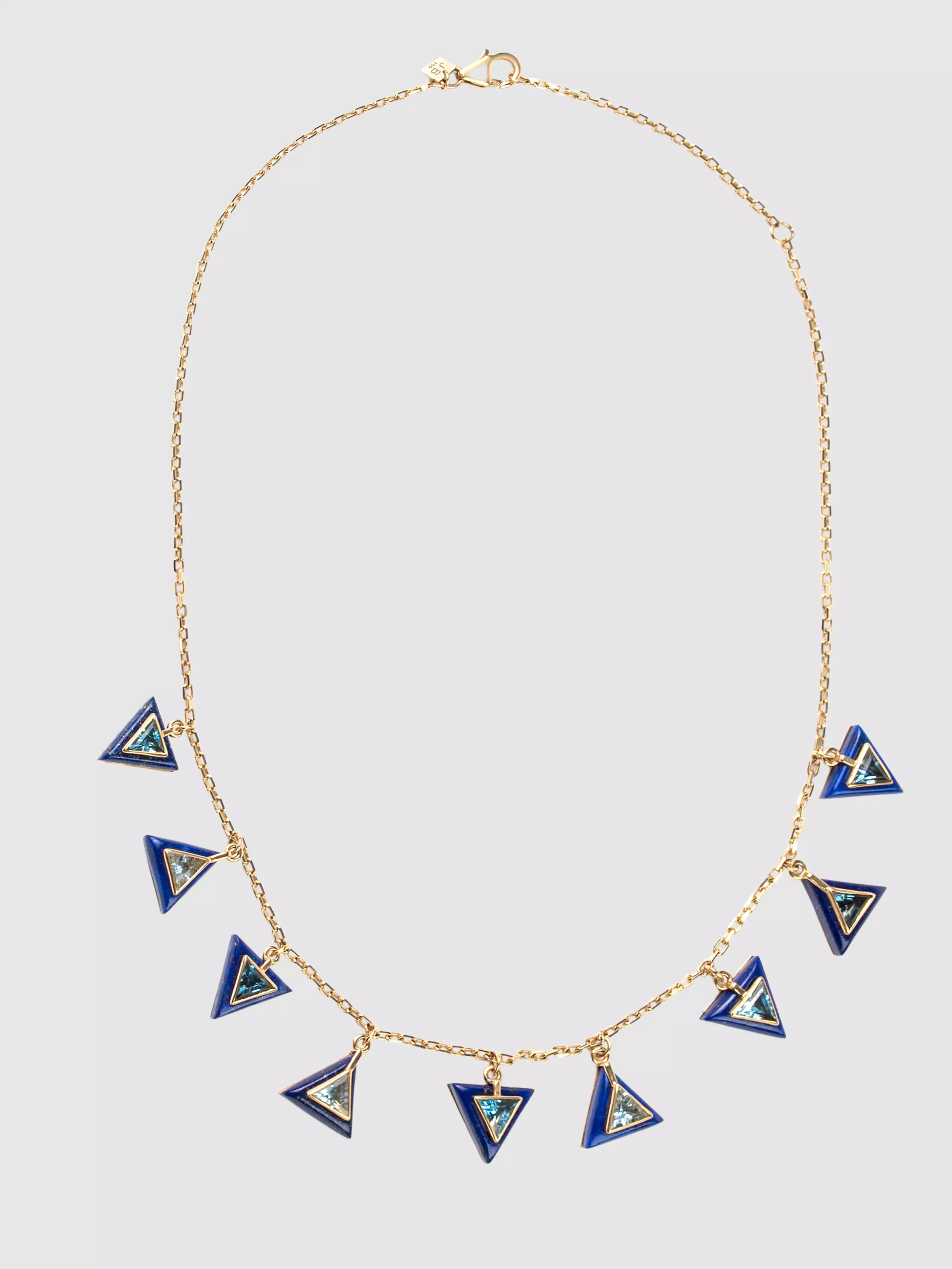 18K Gold with Lapis Lazuli And Topaz Necklace