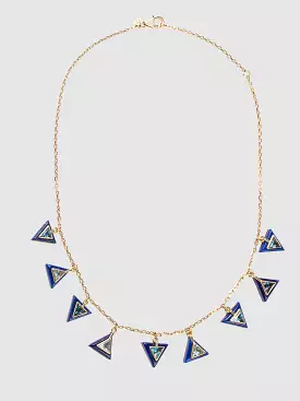 18K Gold with Lapis Lazuli And Topaz Necklace