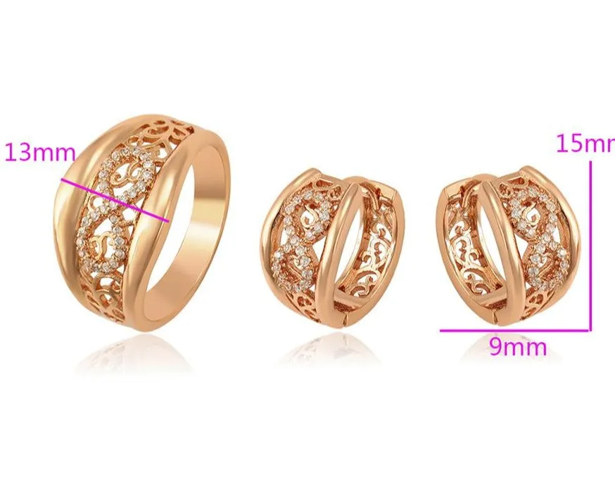 18K Rose Gold Plated Infinity Earrings and Ring Set