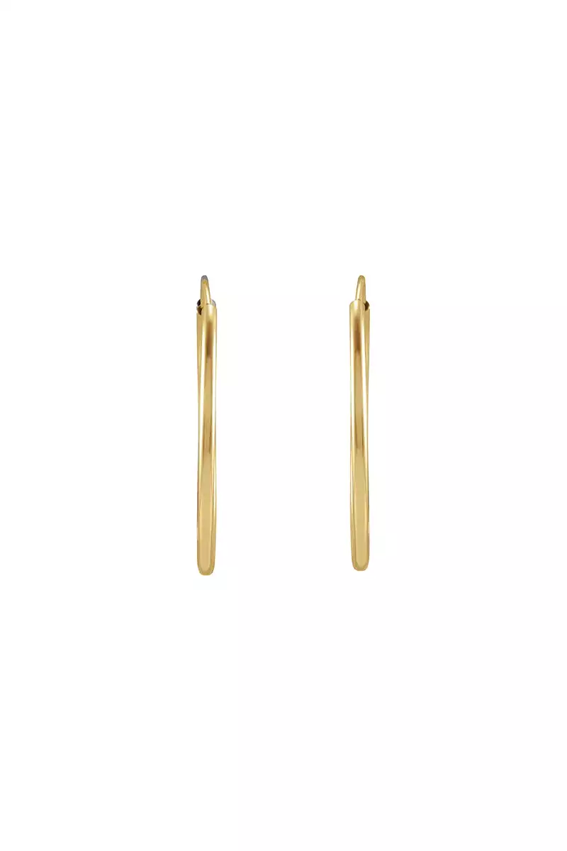 20mm Flexible Endless Hoop Earrings - Yellow Gold