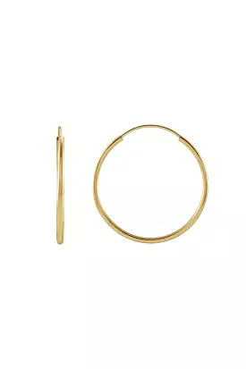 20mm Flexible Endless Hoop Earrings - Yellow Gold