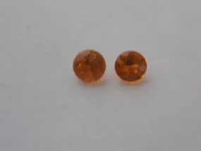 .42 TCW 3.5 MM. TANGERINE ORANGE (SET) OF CEYLON SAPPHIRES