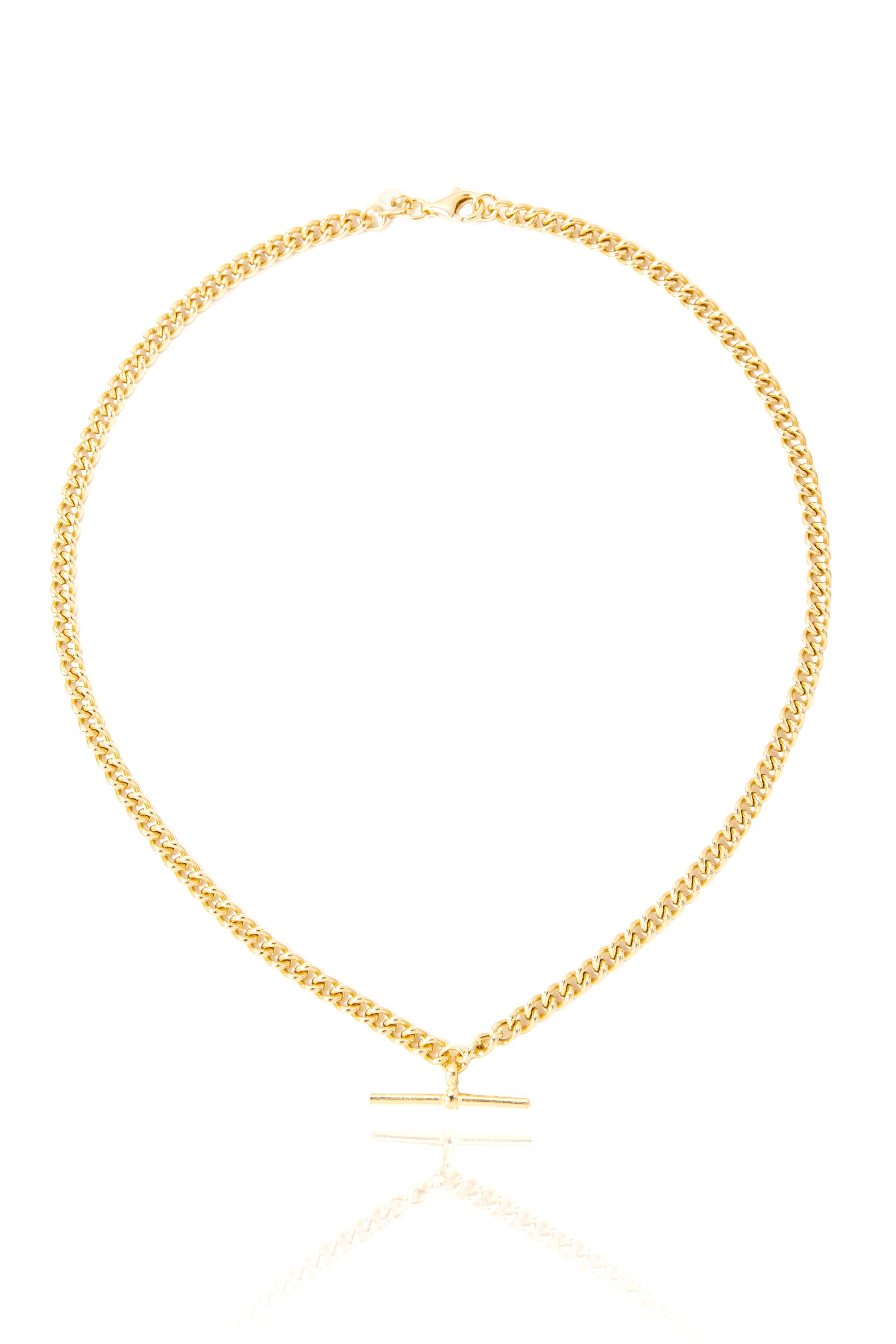 925 Gold Plated Curb Chain Lariat