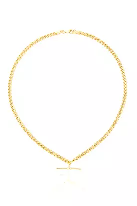 925 Gold Plated Curb Chain Lariat