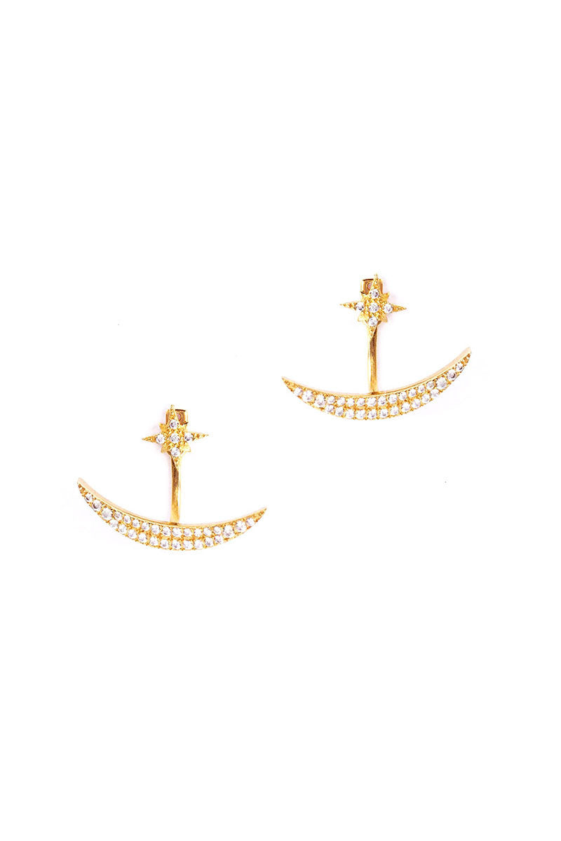 ACELINE-GOLD Crystal Ear Jackets