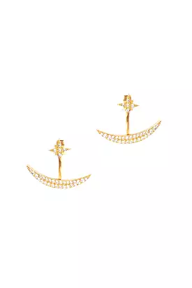 ACELINE-GOLD Crystal Ear Jackets