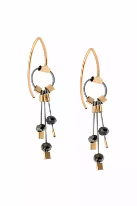 Aerial Hooks Earrings in Spinel/Gunmetal