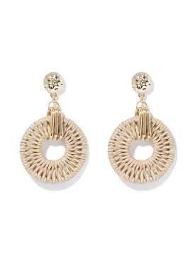 Alannah Raffia Textured Hoop Earrings