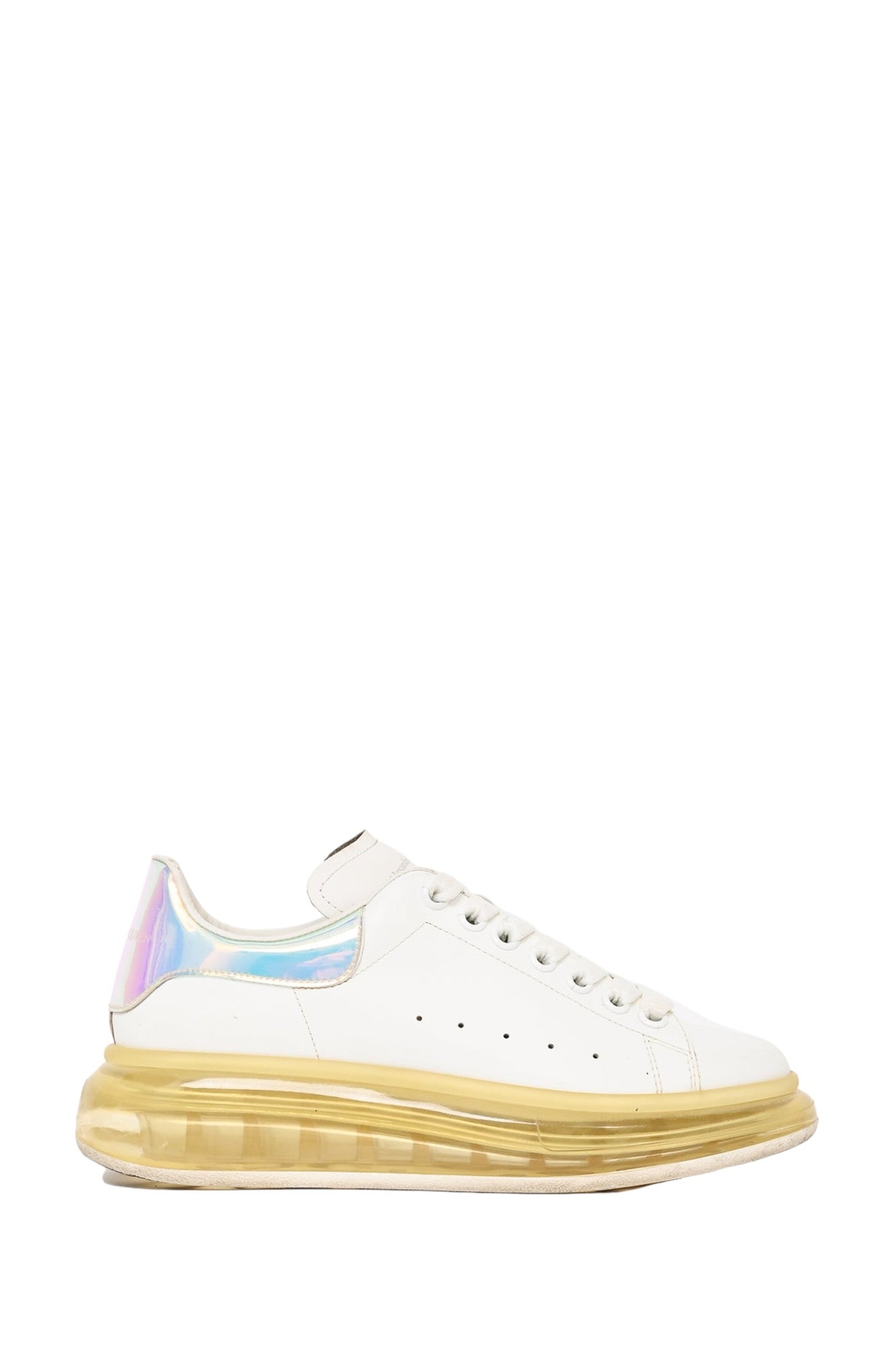 Alexander McQueen White/Iridescent Air Bubble Platform Sneakers Size 39