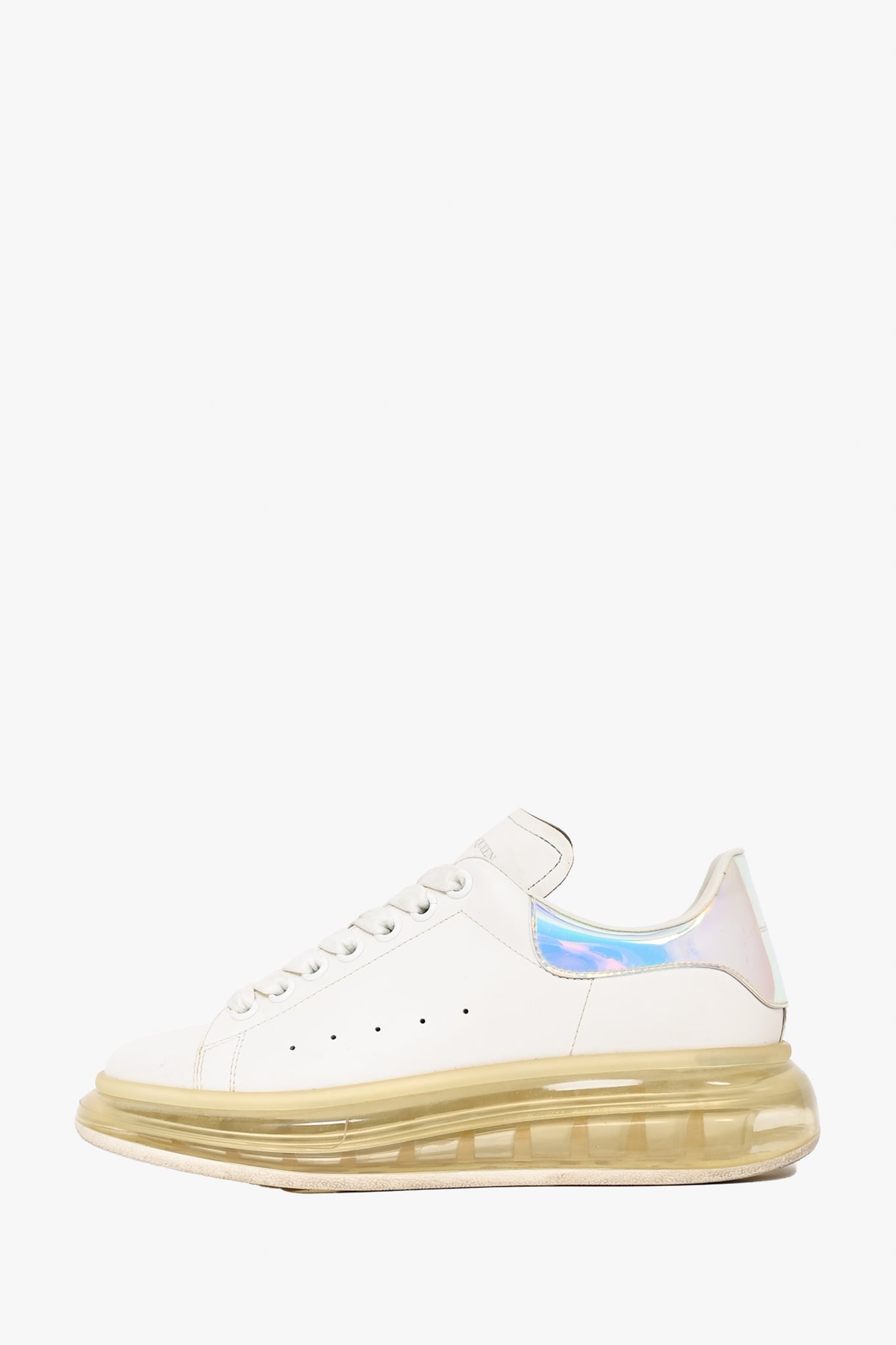 Alexander McQueen White/Iridescent Air Bubble Platform Sneakers Size 39