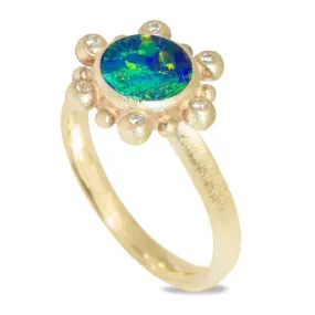 Athena 7mm Doublet Opal 18k Yellow Gold Ring