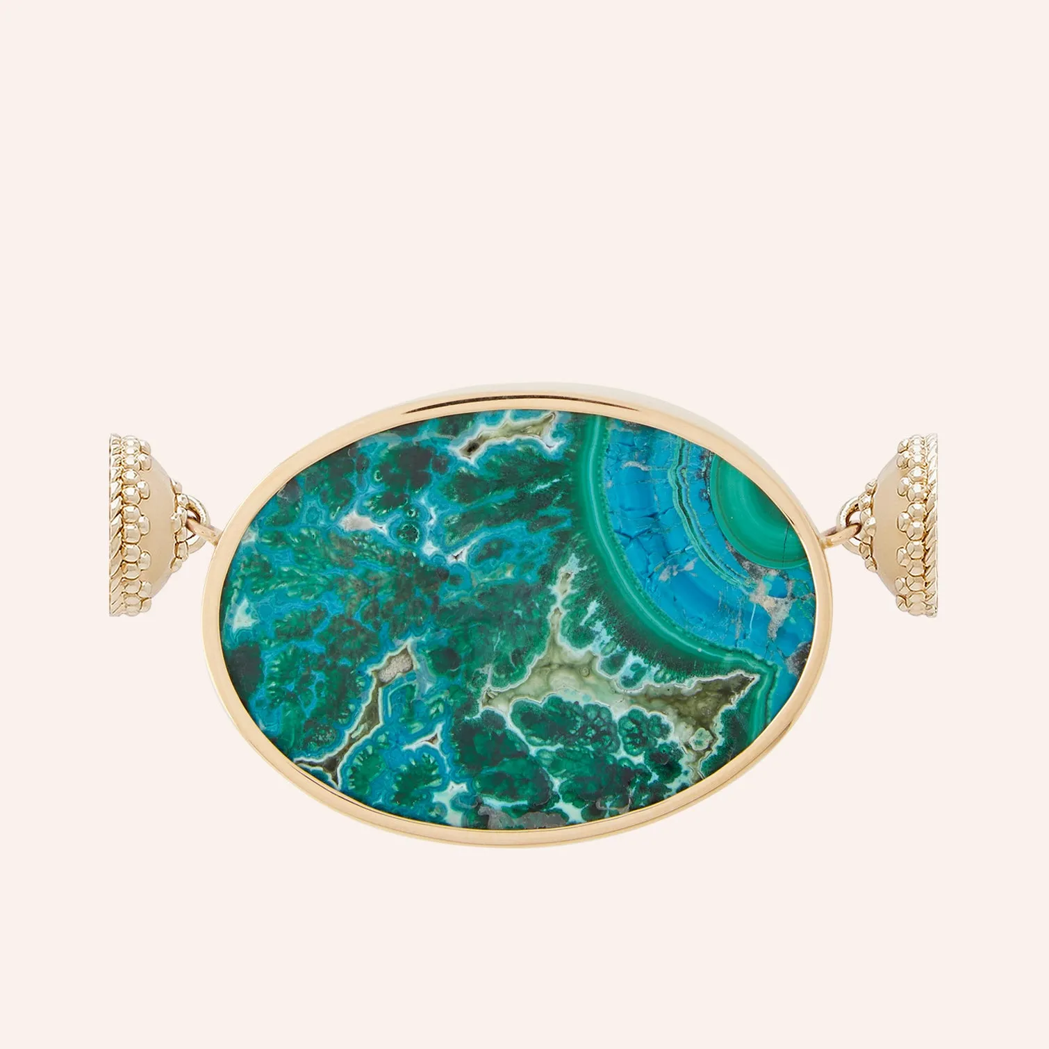 Azurite Malachite Oval Cabochon Centerpiece