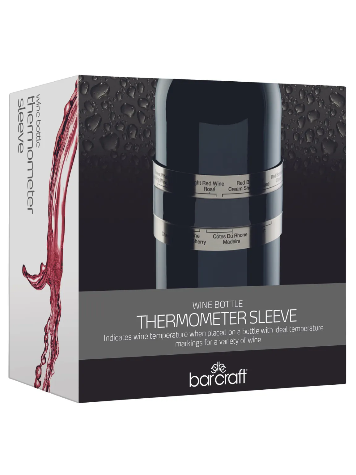 BarCraft Deluxe Wine Bottle Thermometer Sleeve