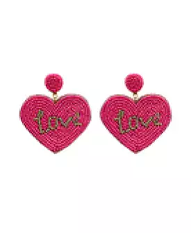 Beaded Love Heart Post Earring