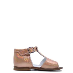 Beberlis Rose Gold Iridescent Baby Sandal