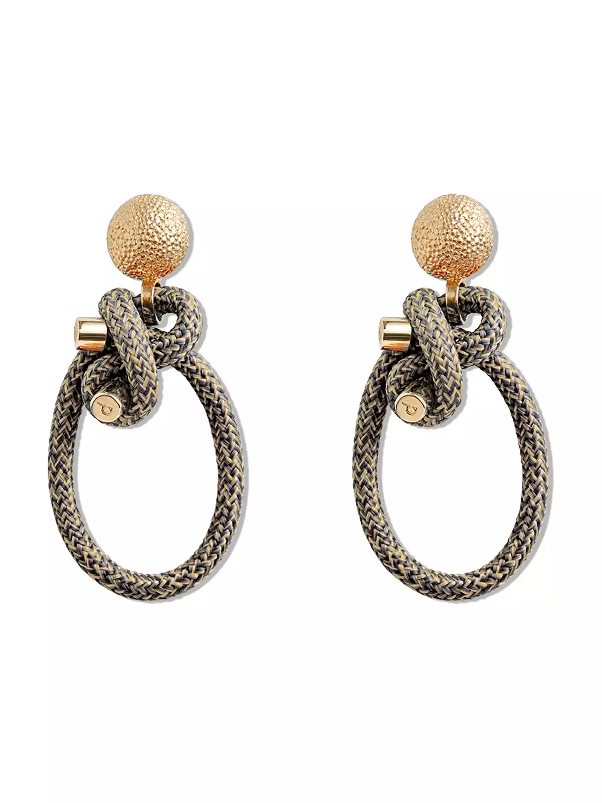 Beige & Black Shimenawa Earrings