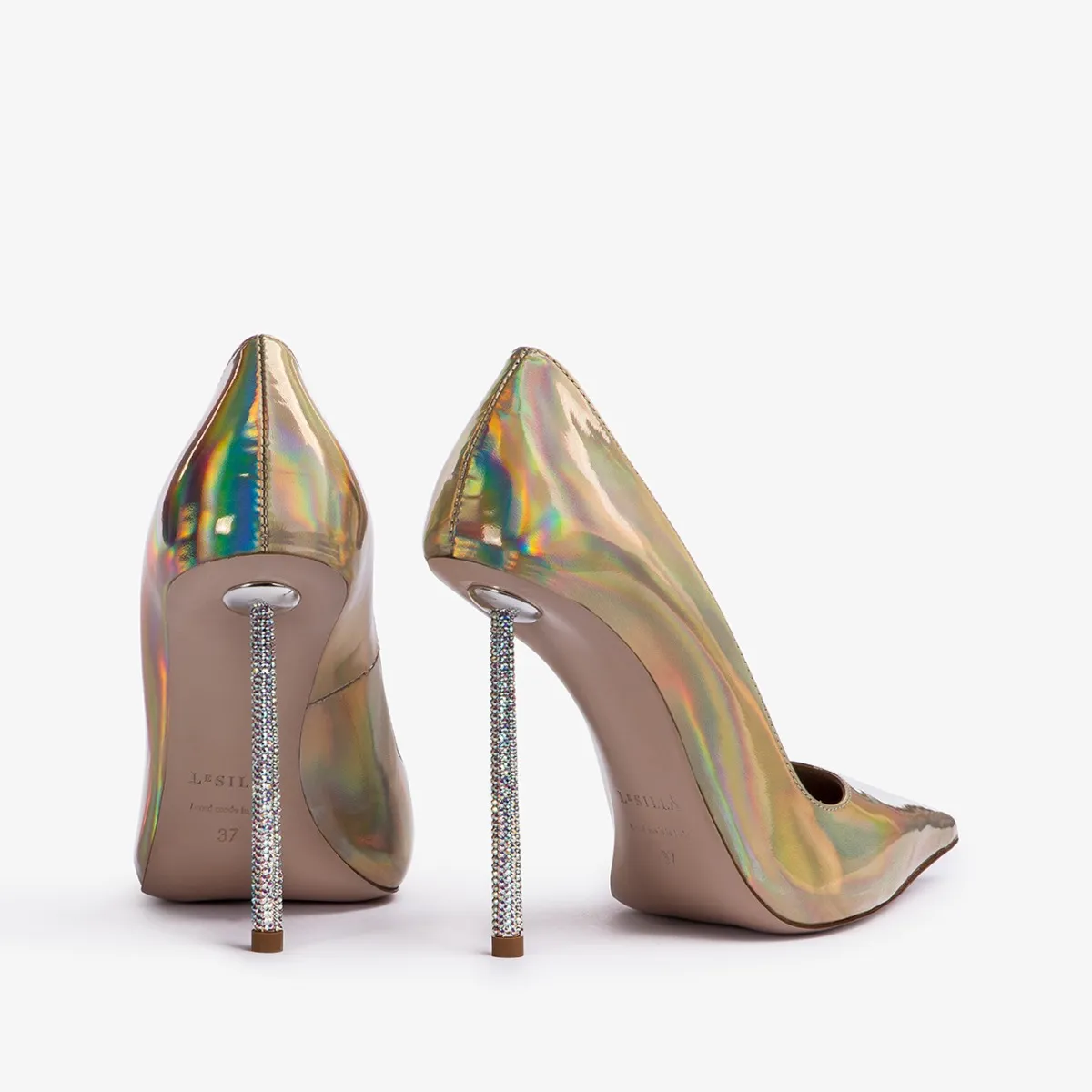 BELLA PUMP 120 mm Nude iridescent pump