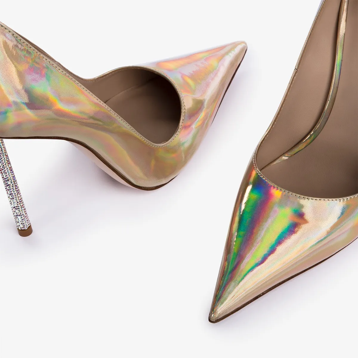 BELLA PUMP 120 mm Nude iridescent pump