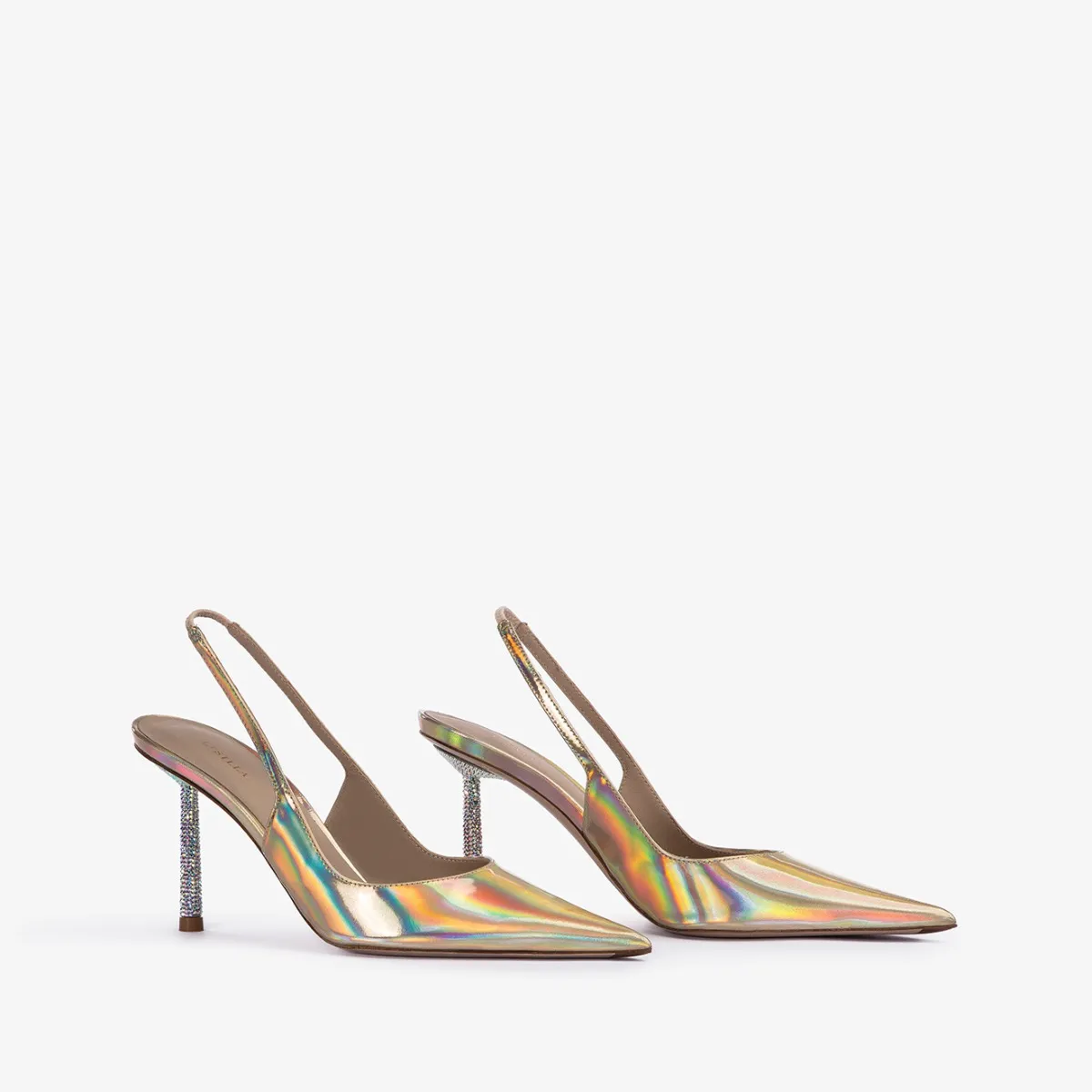 BELLA SLINGBACK 80 mm Nude iridescent slingback