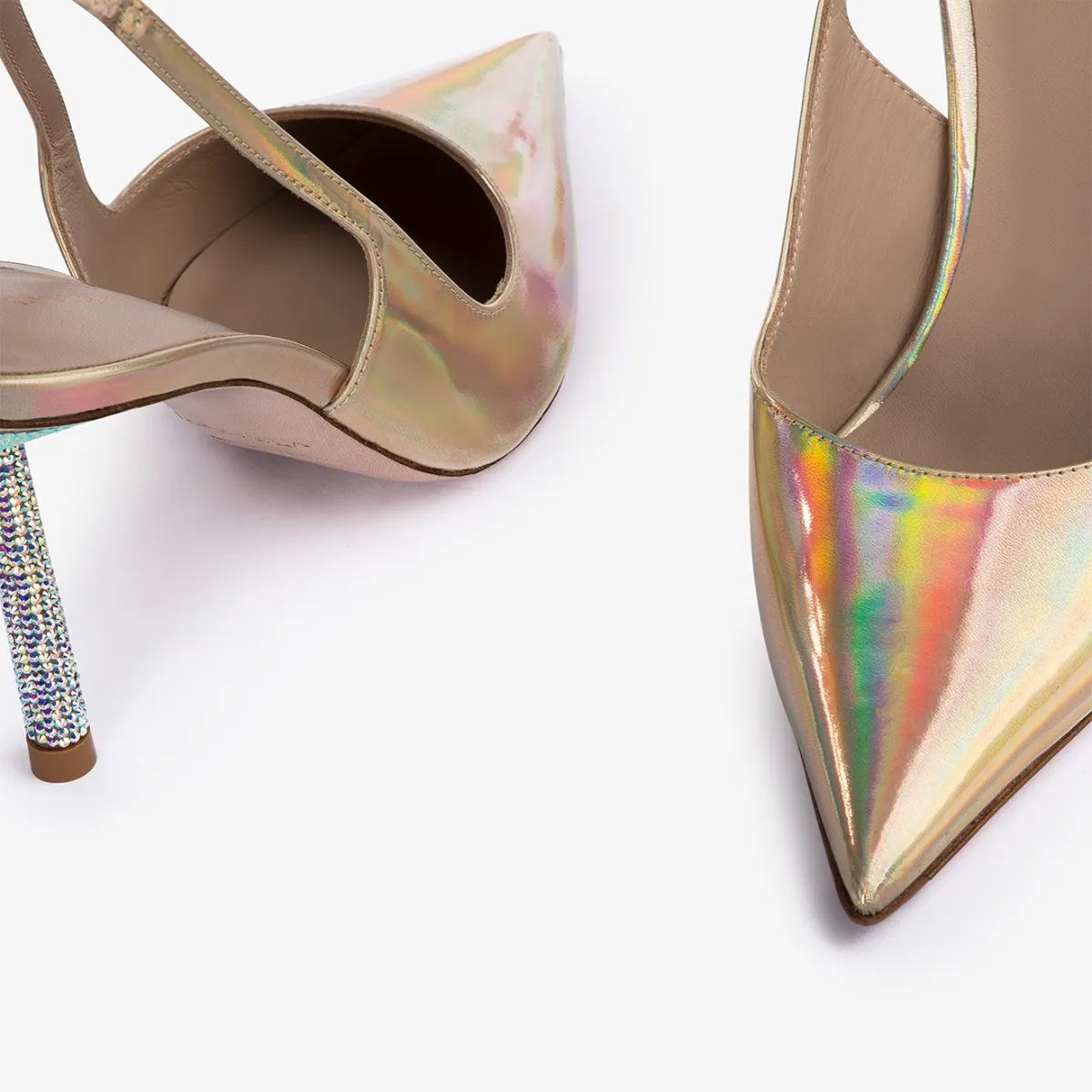 BELLA SLINGBACK 80 mm Nude iridescent slingback