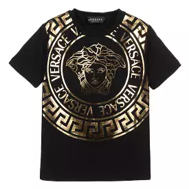 Black & Gold Crystal Logo T-Shirt