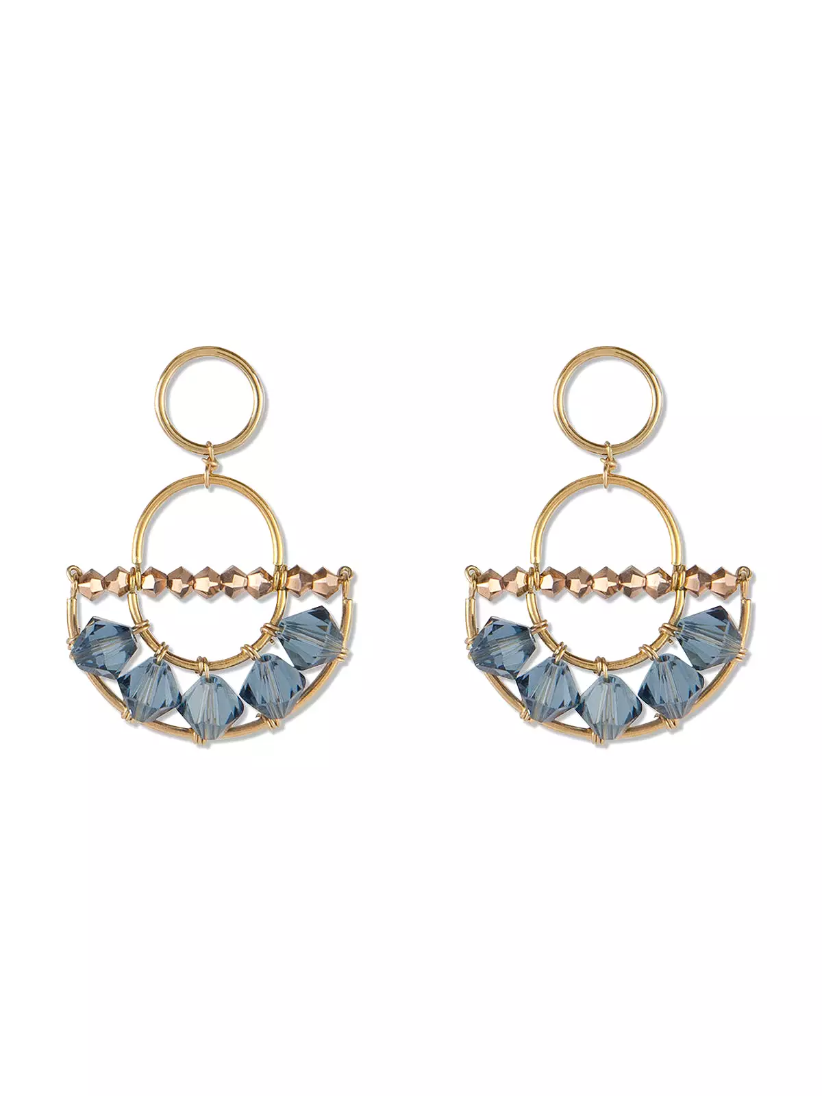 Blue Olakira Half Moon Earrings