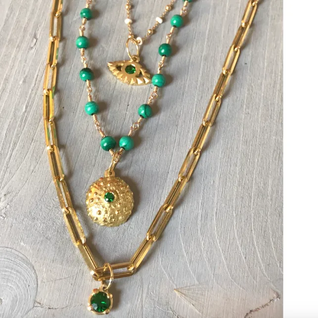 BOHEME DELPH MALACHITE BEAD CHAIN rts