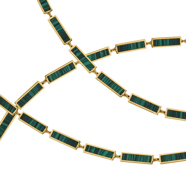 BOHEME LA BELLE MALACHITE INLAY GOLD CHAIN rts