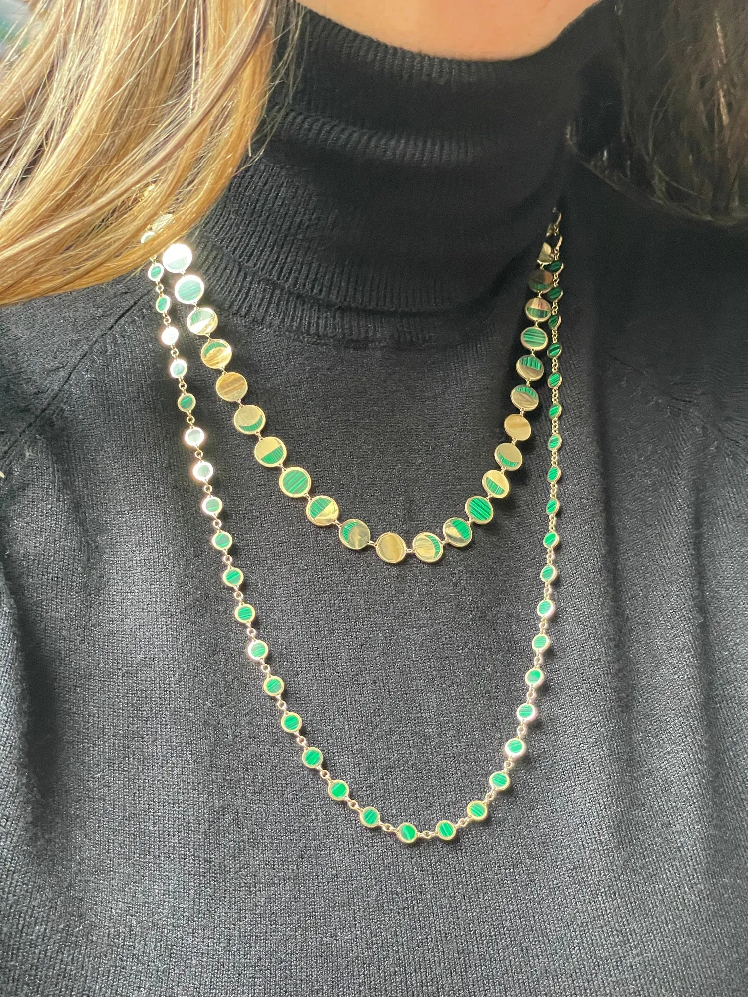 BOHEME MALACHITE INLAY DISCO CHAIN