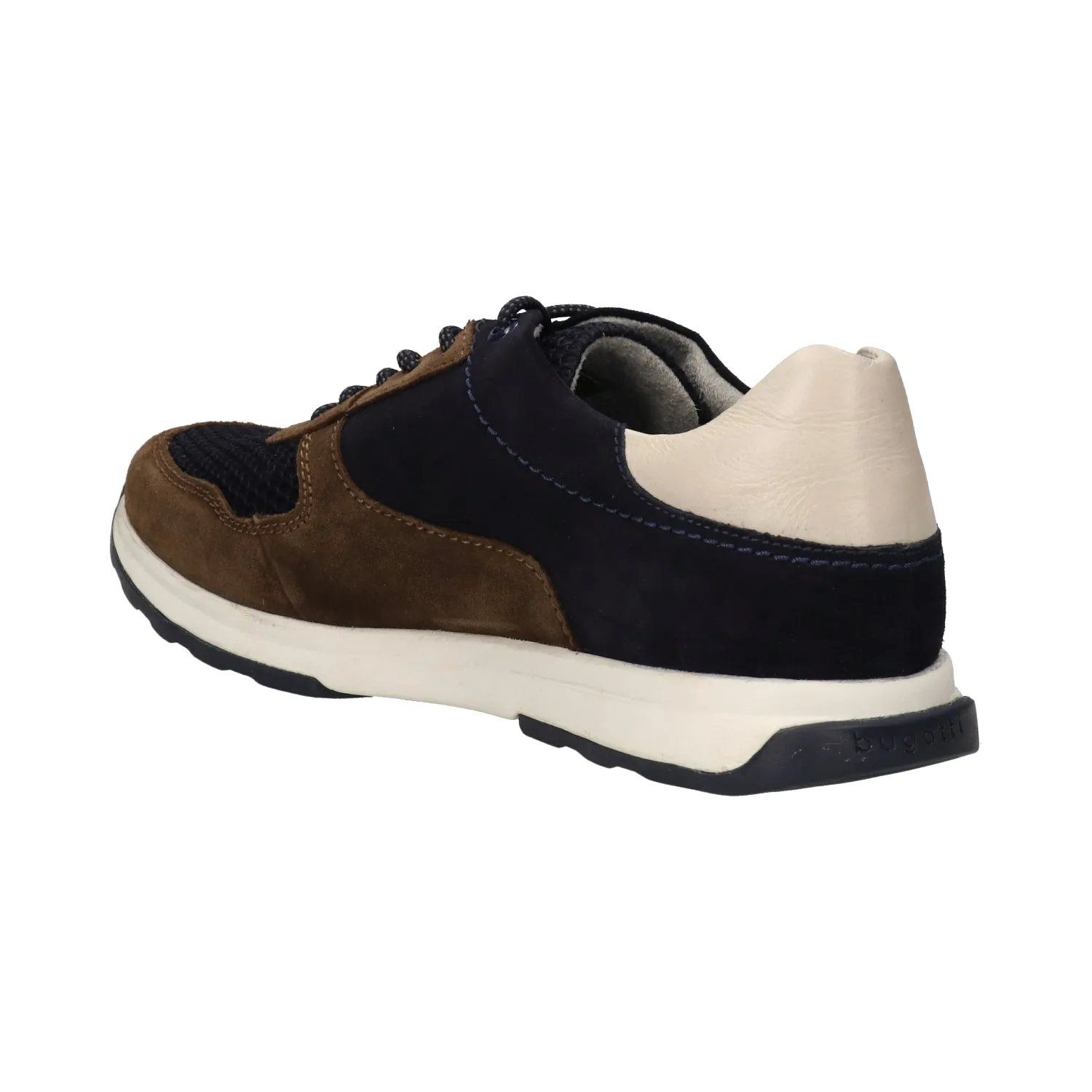 bugatti Brown & Dark Blue Suede Leather Sneakers